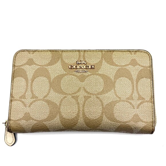Coach Medium Id Zip Wallet In Signature Canvas - Picture 1 of 4